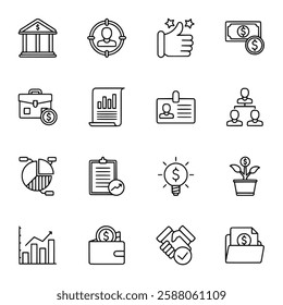 Set of icon business vector illustration