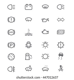 set of icon car interface dashboard vector illustration