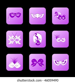 Set icon of carnaval mask. Vector