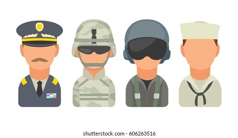 Similar Images, Stock Photos & Vectors Of Set Icon Character Military 