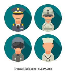 Set Icon Character Military People Soldier Stock Vector (Royalty Free ...