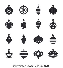Set of icon Christmas ball