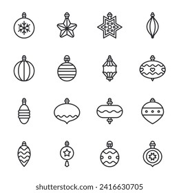 Set of icon Christmas ball