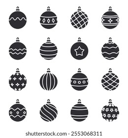 Set of icon Christmas ball