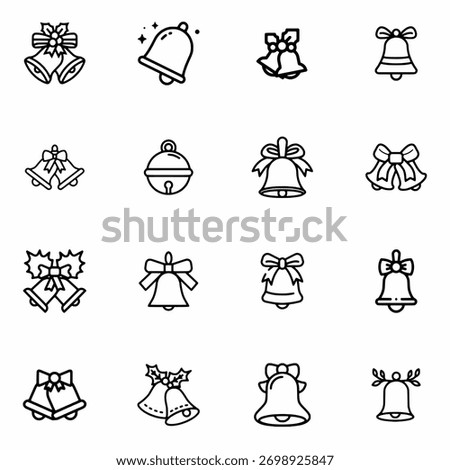 Set of icon Christmas bell 