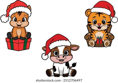 Conjunto de ícone dia de Natal vetor arte ilustração