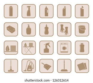 Set of icon cleaning. vector