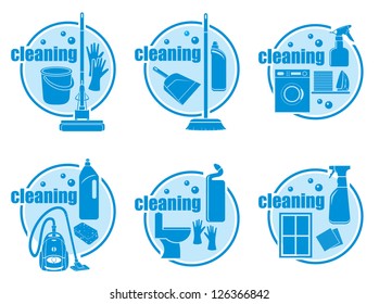 Set of icon cleaning. vector