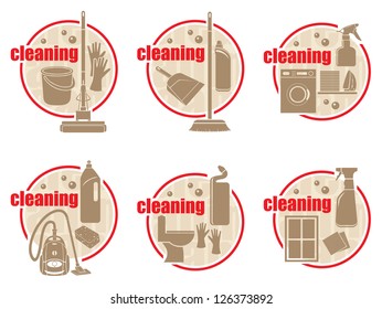 Set of icon cleaning. vector