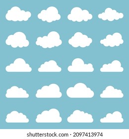 establecer la ilustración de nubes de iconos eps10.