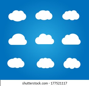 Set of icon clouds vector