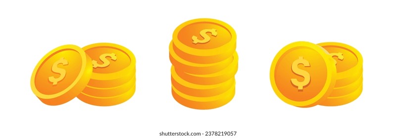set icon coins. gold coin illustration. financial transaction icon. finance and economics