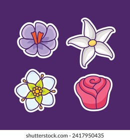 Set icon collection floral design