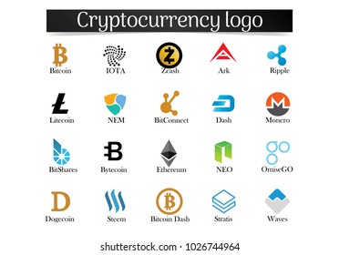 Set icon cryptocurrency  vector illustration on  white background 