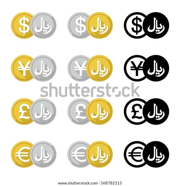 Set Icon Currency Converter Exchange Foreign Stock Vector Royalty - 