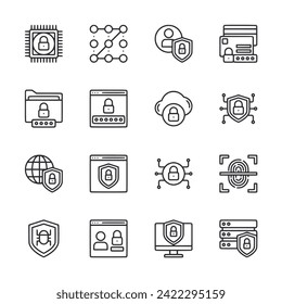 Set of icon Cyber Security 