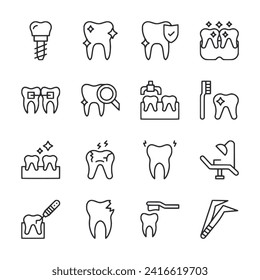 Conjunto de iconos Atención dental