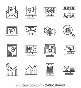 Conjunto de iconos de marketing digital