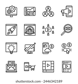 Conjunto de iconos de marketing digital
