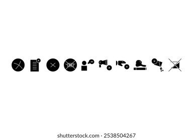Definir ícone dont.set de ícone vetor dont, não fumar, sem água, ícone vetor ilustração