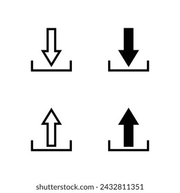 set of icon download and upload vector template