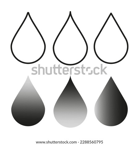 set icon drops on white background. Abstract liquid background. Vector illustration.