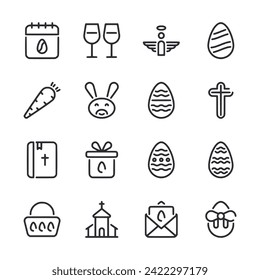 Set of icon Easter day