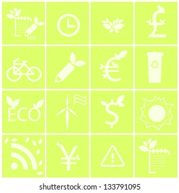 Set icon with eco plant. Vector illustration