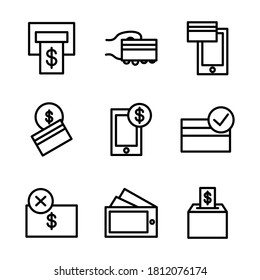 set icon economy style two outline design