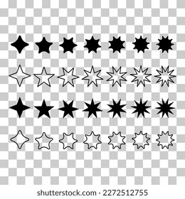 Set of icon element star, flat button web design, trendy vector illustration .