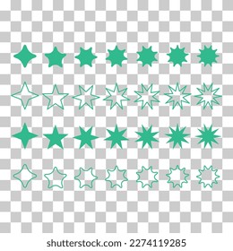 Set of icon element star, flat button web design, trendy vector illustration .