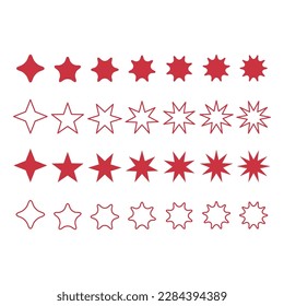 Set of icon element star, flat button web design, trendy vector illustration .