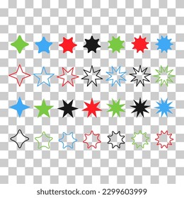 Set of icon element star, flat button web design, trendy vector illustration .