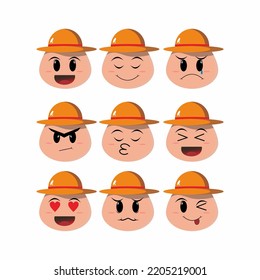 Set of Icon Emoji Character vector illustration