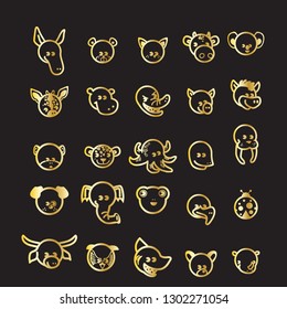 a set icon face animals