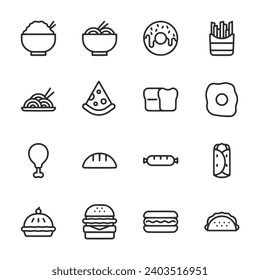 Juego de iconos de comida rápida