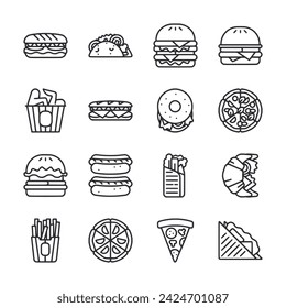 Set of icon Fast Food