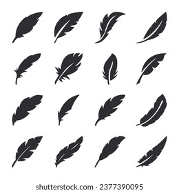 Set of icon feather vector illustration