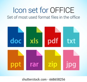 Set of icon files used at office