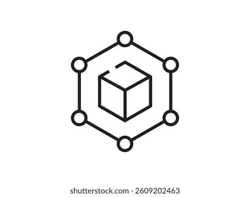 set icon of an Financial Technology Blockchain