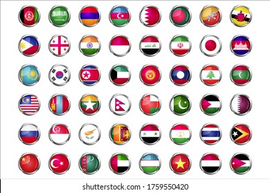 Setzen Sie die Symbol-Schaltfläche für die asiatischen Länder.