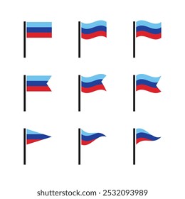 Set of Icon flag Luhansk. Isolated on white vector illustration