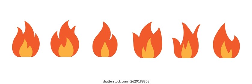  Set Icon Flames full color