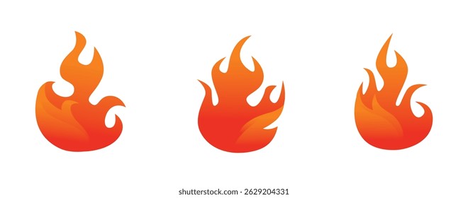 Set Icon Flames full color