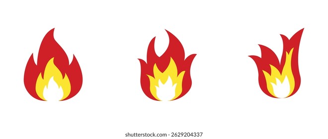 Set Icon Flames full color