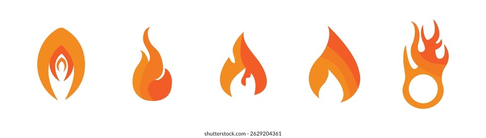 Set Icon Flames full color
