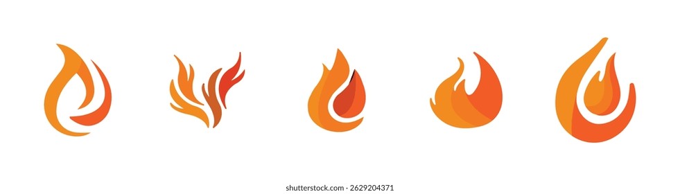 Set Icon Flames full color