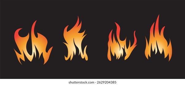 Set Icon Flames full color