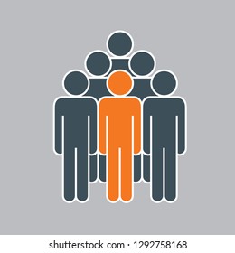 Set of Icon in flat style isolated on grey background. Symbol of People for infographics and web site. Vector illustration and graphic design.