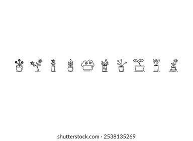 Set icon flower. Set of simple flower icons in black and white . Vector illustration nature element plant shape, floral leaf sign and garden collectoin blossom